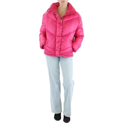 #ad Kensie Womens Pink Quilted Stand Collar Warm Puffer Jacket Coat S BHFO 8240