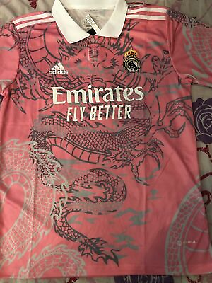 #ad Real Madrid Men#x27;s Jersey Soccer Pink amp; Blue Dragon Edition SMLXLXXL