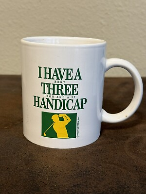 #ad Golf Comedy “I Have A Bent Three Iron amp; A 27 Handicap” Coffee Cup Collectors Mug