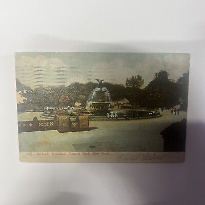 #ad US Postcard SC 328 Bethesda Fountain Central Park NY Hoboken NJ #B152