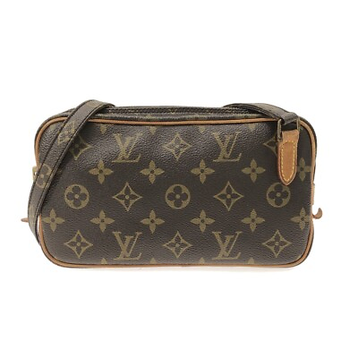 #ad Auth LOUIS VUITTON Pochette Marly Bandouliere M51828 Brown Monogram 883TH