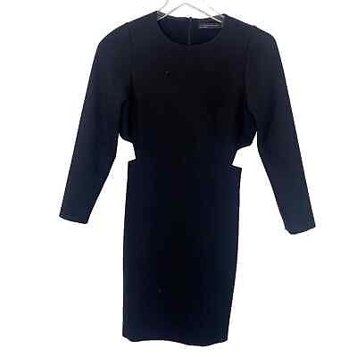 #ad Zara XS NEW Womens Black Cut Out Sheath Dress Bodycon Mini