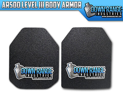 #ad Body Armor AR500 Level 3 Set Of Plates Curved 10x12 Swim Sapi