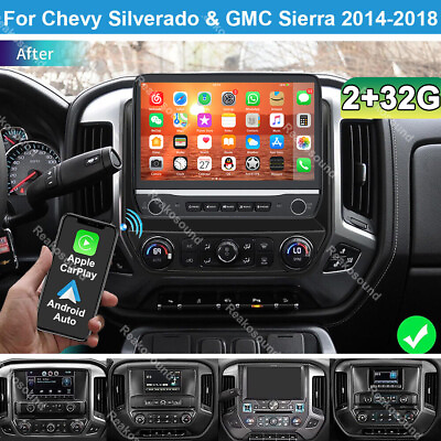 #ad For Chevrolet GMC Sierra 2014 2018 Android 13.0 GPS Nav Car Stereo Radio Carplay
