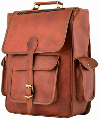 #ad 17 In Laptop Backpack Leather Shoulder Bag Office School Rucksack Handbags