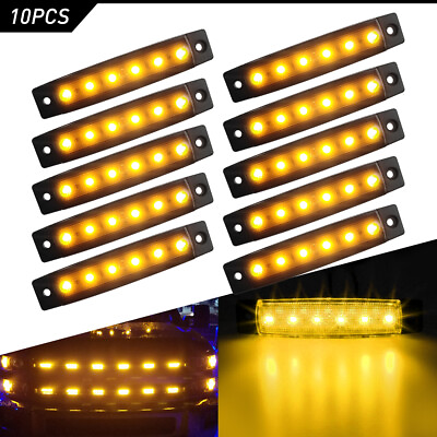 #ad Amber Smoked Strip LED Running Lights For Truck Trailer Signal lights Waterproof