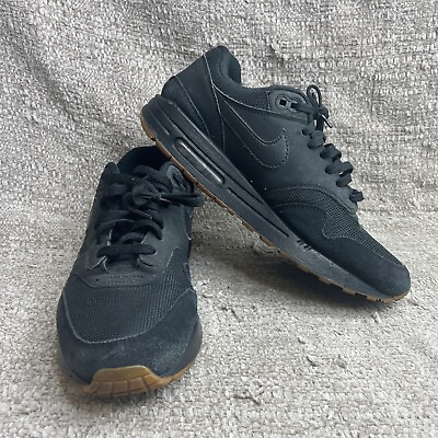#ad Nike Air Max 1 Premium Size 10.5 Shoes Black Gum Soles AH8145 007