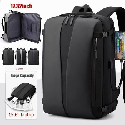 Men#x27;s Anti Theft Large 17.3quot; Laptop Backpack USB Travel School Business Bag US