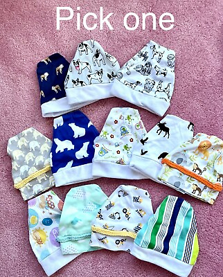 #ad Animals and more novelty prints baby beanie stretch knit handmade