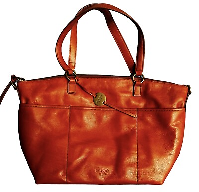 #ad Margo Leather Tote Bag Burnt Orange Color Medium Size