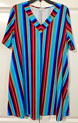 #ad SOUTHERN STITCH WOMEN#x27;S TOP IN BRIGHT VIBRANT COLORS SIZE 1XL W002