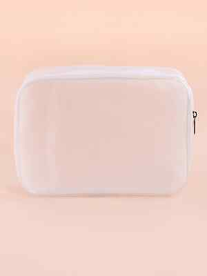 #ad Clear Frosted Makeup Bag Cosmetic Organizer Toiletries Bag Makeup Organizer Zip