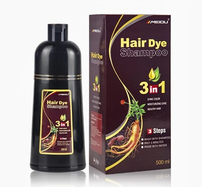 #ad 500ml Permanent Chestnut Brown Hair Shampoo Natural Fast Hair Dye