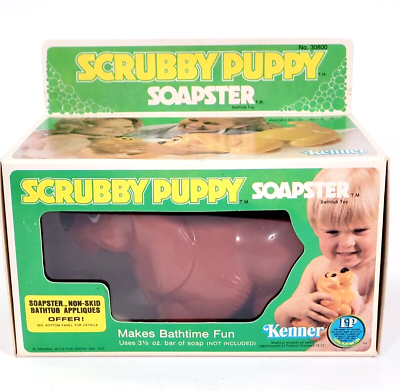 #ad VINTAGE KENNER SCRUBBY PUPPY SOAPSTER 1977 BATH TOY DOG FIGURE RARE NOS 70#x27;s