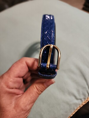 #ad Vintage Real Snakeskin Electric Blue Leather Belt TLS SZ L
