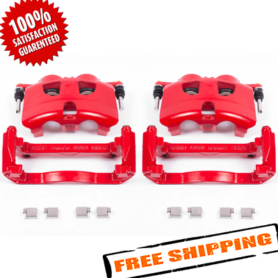 #ad Power Stop S5404 Red Powder Coated Brake Calipers for 2012 2020 Ford F 150