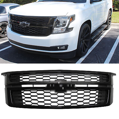 #ad Gloss Black Front Center Grille Grill For 2015 2020 Chevrolet Tahoe Suburban