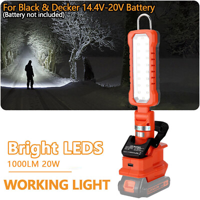 #ad For Black amp; Decker Light 20W 1000LM LED Work Light Spotlight Jobsite Flashlight