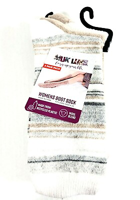 #ad MUK LUKS Women#x27;s Tall Boot Socks 3 Pairs Wool Blend Fits Shoes Size 6 11 NEW