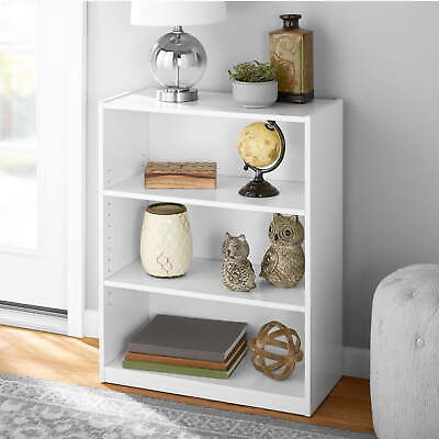 #ad 3 Shelf Bookcase with Adjustable Shelves White
