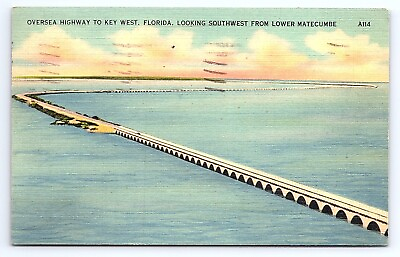 #ad Postcard Oversea Highway to Key West Florida from Lower Matecumbe FL