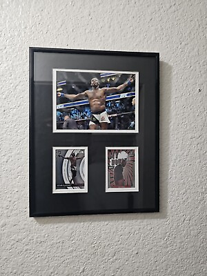 #ad Ufc Framed Jon Jones Photo And 2 Trading Cards. 11x14in