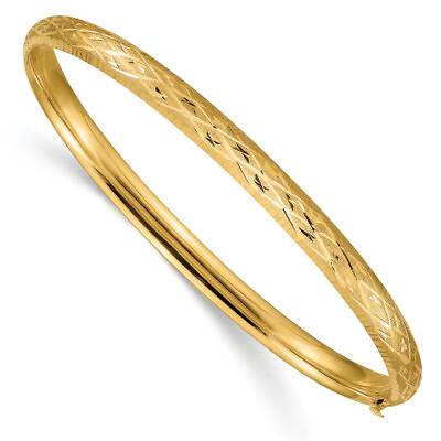 #ad 10K Yellow Gold 4.75mm Hinged Bangle Bracelet