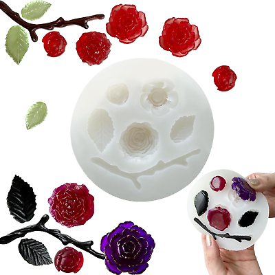 #ad Set of 5 Flower Silicone Flower Molds for Candle Making 3D Valentine Silicone M