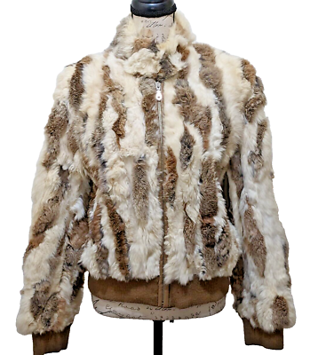 #ad Wilson Leather Maxima Coat L Genuine Fur Silky Creams Tans Browns