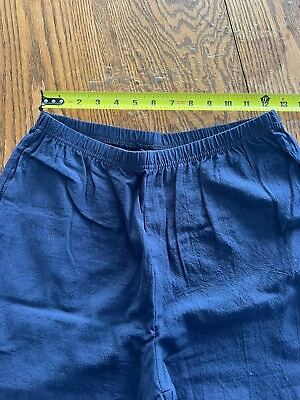 #ad Women#x27;s size small navy blue pull on pants cropped