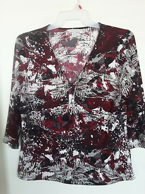 #ad Laura Ashley Gathered neck pattern polyester blend shirt XL