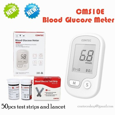 #ad New Blood Glucose Meter Diabetic Suger Test Machine 50pcs Test Strips and Lancet