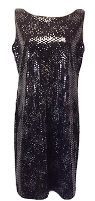 #ad Robert Louis Black Silver Cocktail Dress Women Size 4 Spar Sleeveless NWT $99