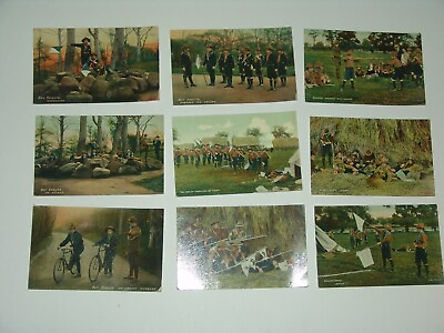 #ad 13 UK early scout postcards unused old