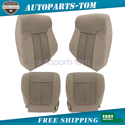 #ad For Ford F150 XLT 2011 2012 2013 2014 Front Bottom Top Fabric Seat Cover Tan