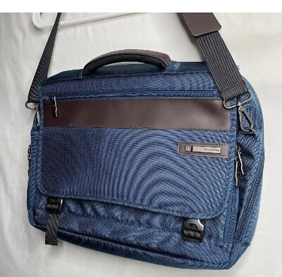 #ad Samsonite Blue Messenger Laptop Computer Bag Satchel Crossbody Travel Briefcase
