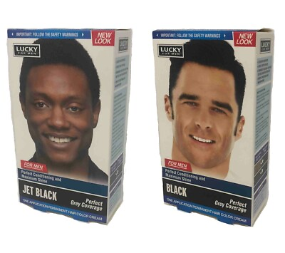 #ad Lucky for Men Hair Color Black Jet Black Dark Brown Hair Dye Coloring