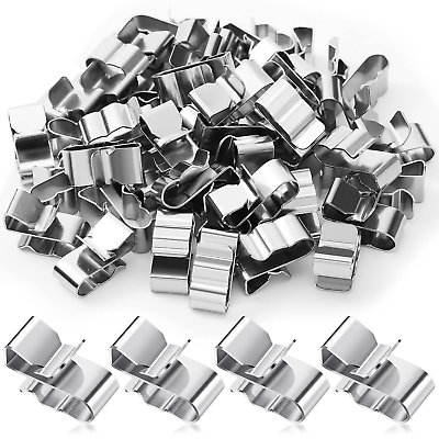 #ad 50 Pcs Trailer Frame Wire Clips Stainless Steel Clips Metal Cable Clips 22.5 mm