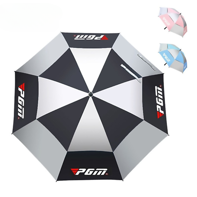 #ad Golf Umbrella Doublelayer Wearresistant Rain proof Sunscreen Fiberglass Material