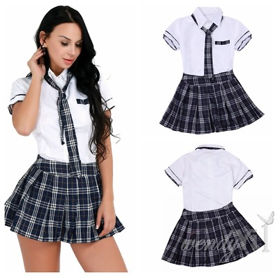 #ad Naughty Women#x27;s Sailor Dress School Girl Plus Top Skirt Uniform Students Costume