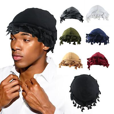 #ad Turban Durag for Men Unisex Satin Silk Lined Elastic Turban Head Wrap Head Scarf