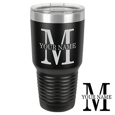 #ad Personalized Monogram Insulated 30 oz Tumbler Laser Engraved with Your Text