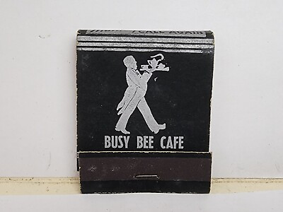 #ad Vintage Matchbook Cover Busy Bee Cafe Hot Springs New Mexico Advance Match
