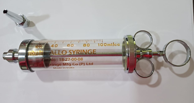 #ad 4A Reiner Alexander Glass Toomey Syringe TURP 100ML