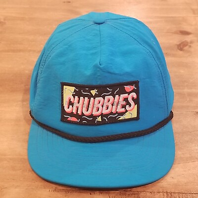 #ad Chubbies Hat Cap Snapback Campus Retro Made USA Blue Rope Patch