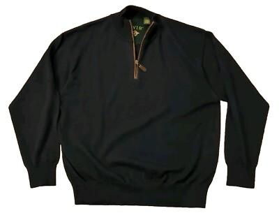 #ad Orvis Sweater Mens XL Quarter Zip Navy 100% Wool Long Sleeve Knit 1 2 Zip