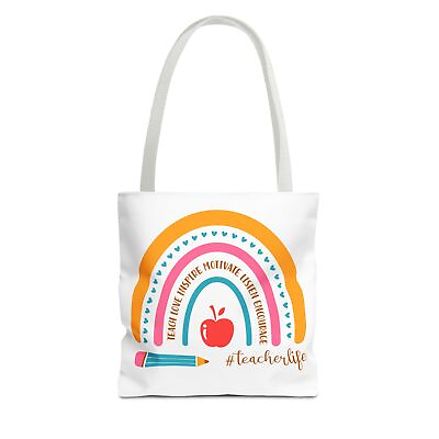 #ad Teacher life Tote Bag end of school year gift reusable book bag teacher school