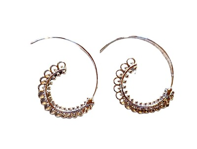 #ad Bohemian Hoop Earrings Circles Tribal Earrings Spiral Earrings Silver toned