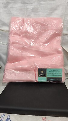 #ad Vintage Pink Blanket Fieldcrest ST ANGELO Rayon AND Nylon STYLE NO 5205 SIZE 72