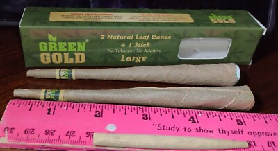#ad Green Gold Natural Tendu Leaf Large Cones Organic Herbal 4 2ct Packs